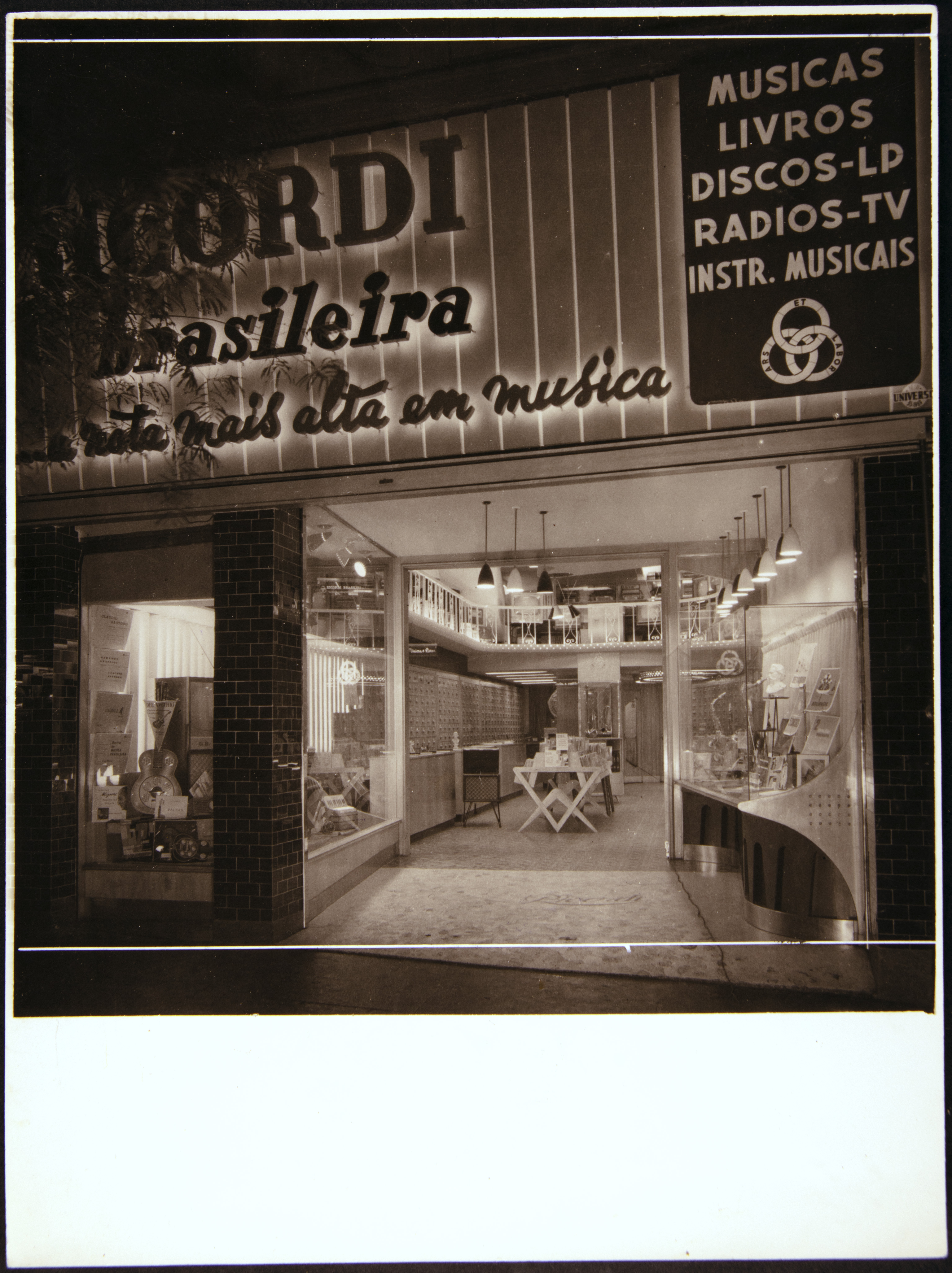 Il negozio Ricordi Brasileira di Rua Bocaiúva 106 a San Paolo nel 1956